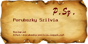 Porubszky Szilvia névjegykártya