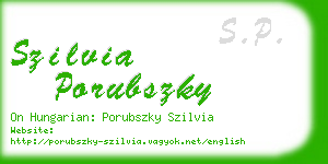 szilvia porubszky business card